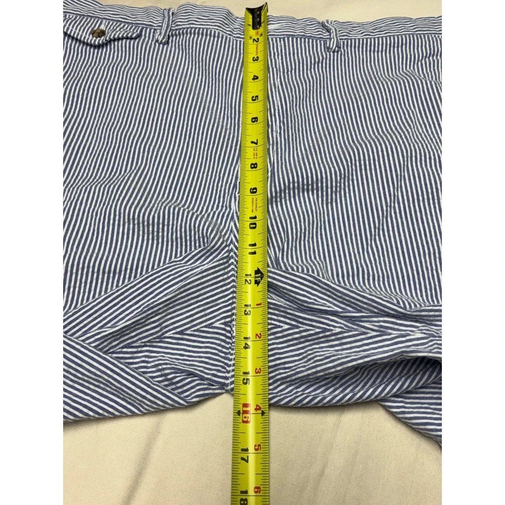 Polo Ralph Lauren Mens 40X9 Seersucker Shorts Blue White Striped Stretch Classic